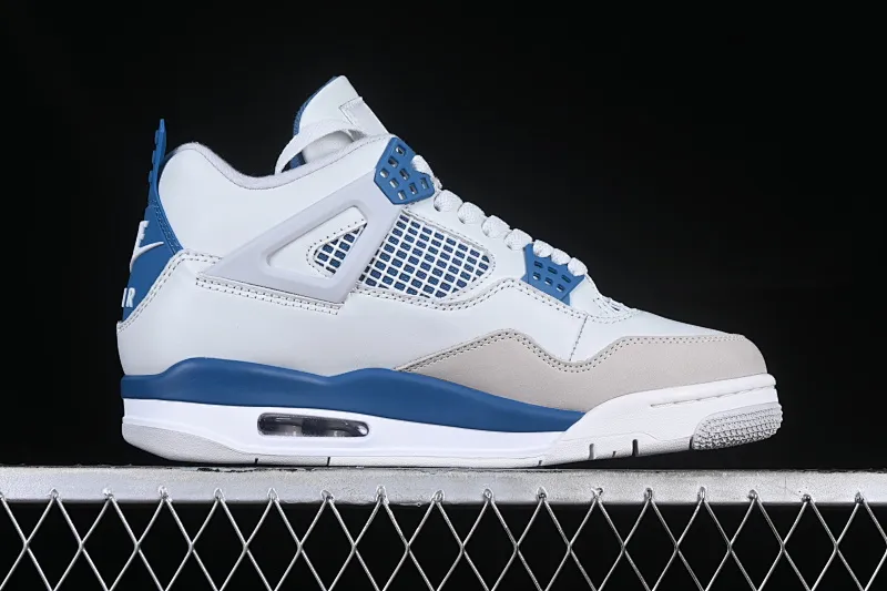 All categories Air Jordan Jordan series basketball shoes Air Jordan 4 pure original Air Jordan 4 Retro "Military Blue" AJ4 Joe 4 white blue gray first year color FV5029-141